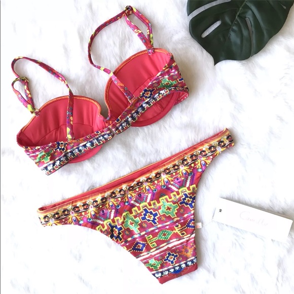 NEW Camilla Sacred Weave Bandeau Swimsuit Bikini - Picture 2 of 7